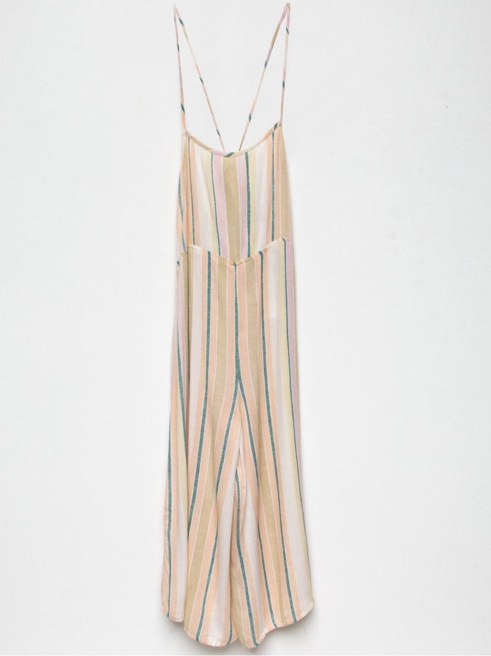 O’Neill Striped Wide Leg Jumpsuit in Cream & Pink Size XS